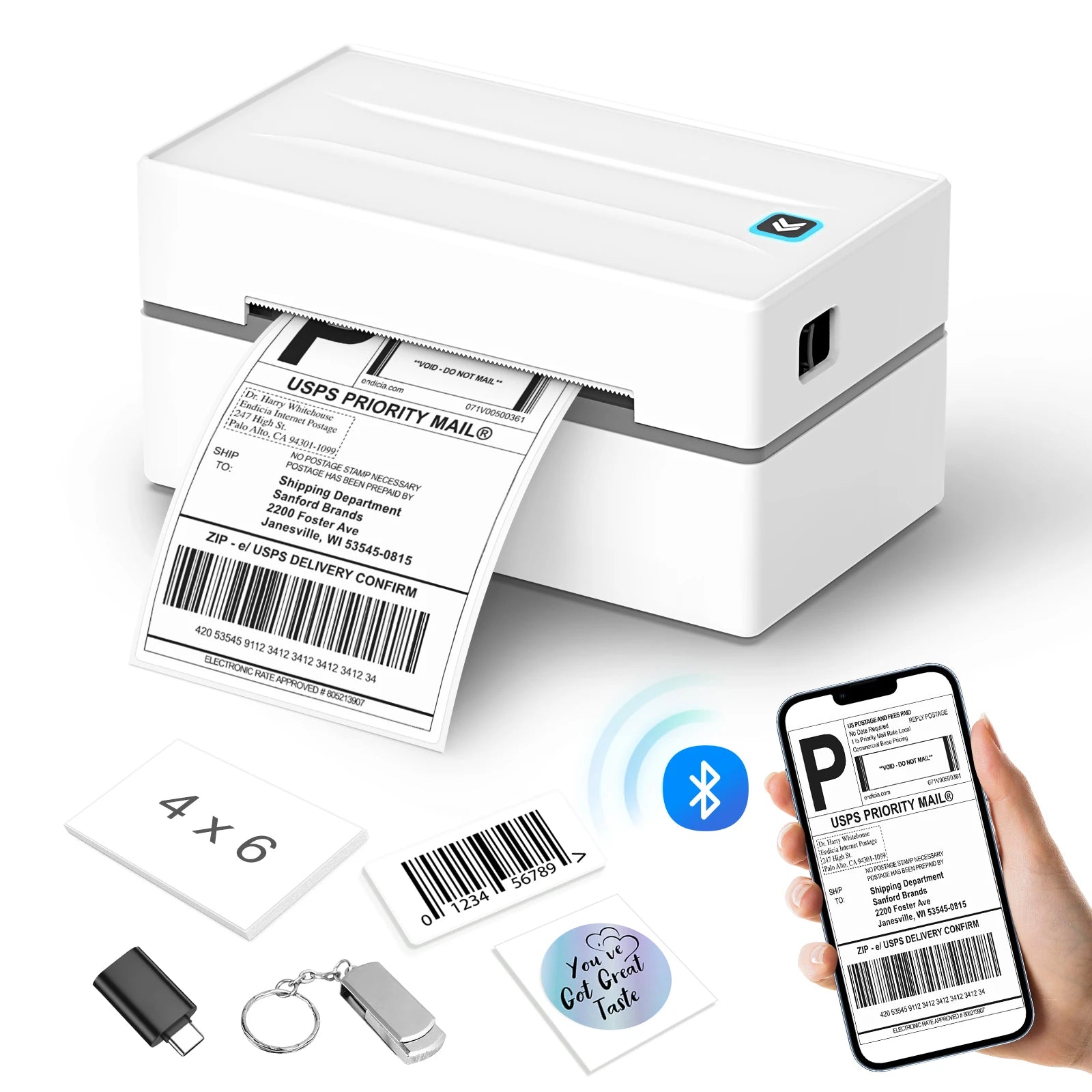 RealWriter 401 AirPrint Voice Controlled Thermal Label Printer